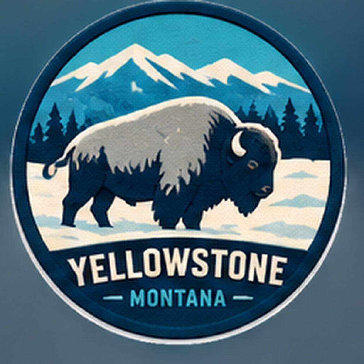 Yellowstone Winter Bison approved master artwork reference