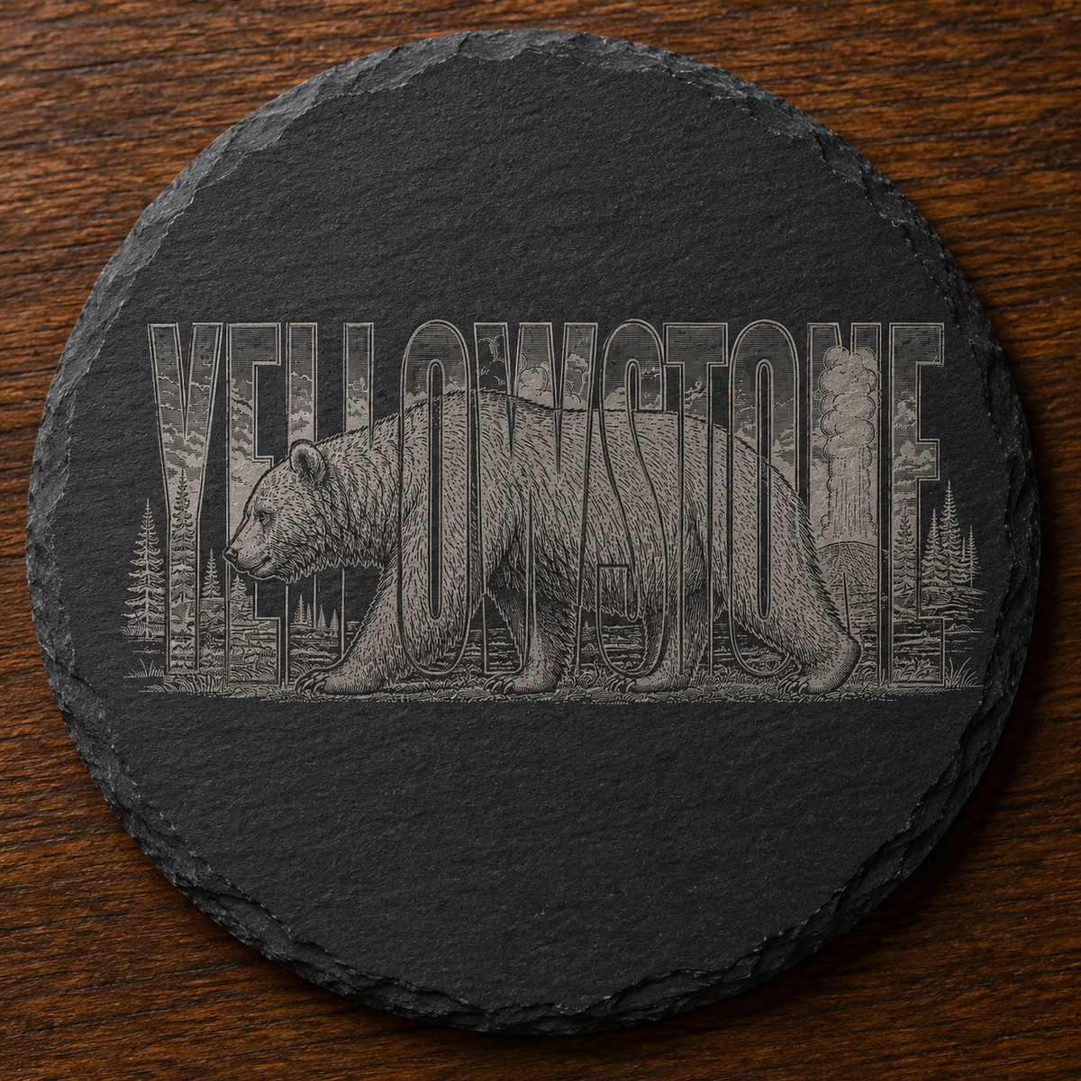 Grizzly Bear Slate Coaster product image