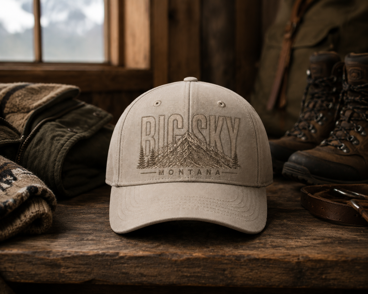 Big Sky Heritage stone structured cap at a Big Sky lodge