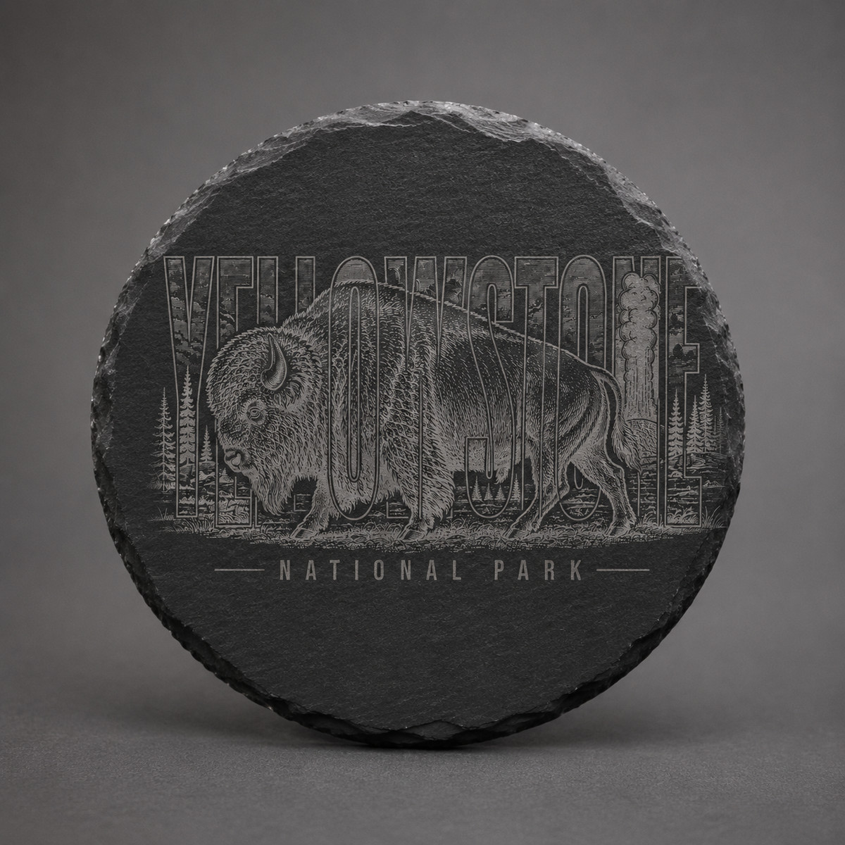 Lamar Valley Bison Slate Coaster product image