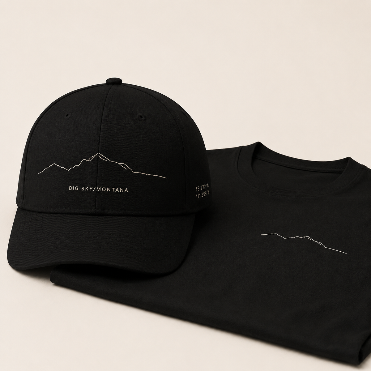 Lone Peak One Line Black Structured Cap product image