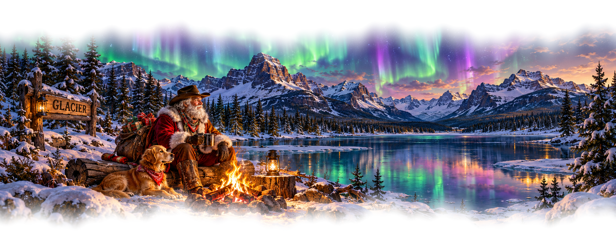 Glacier Cowboy Santa original approved scene 6 soft edges