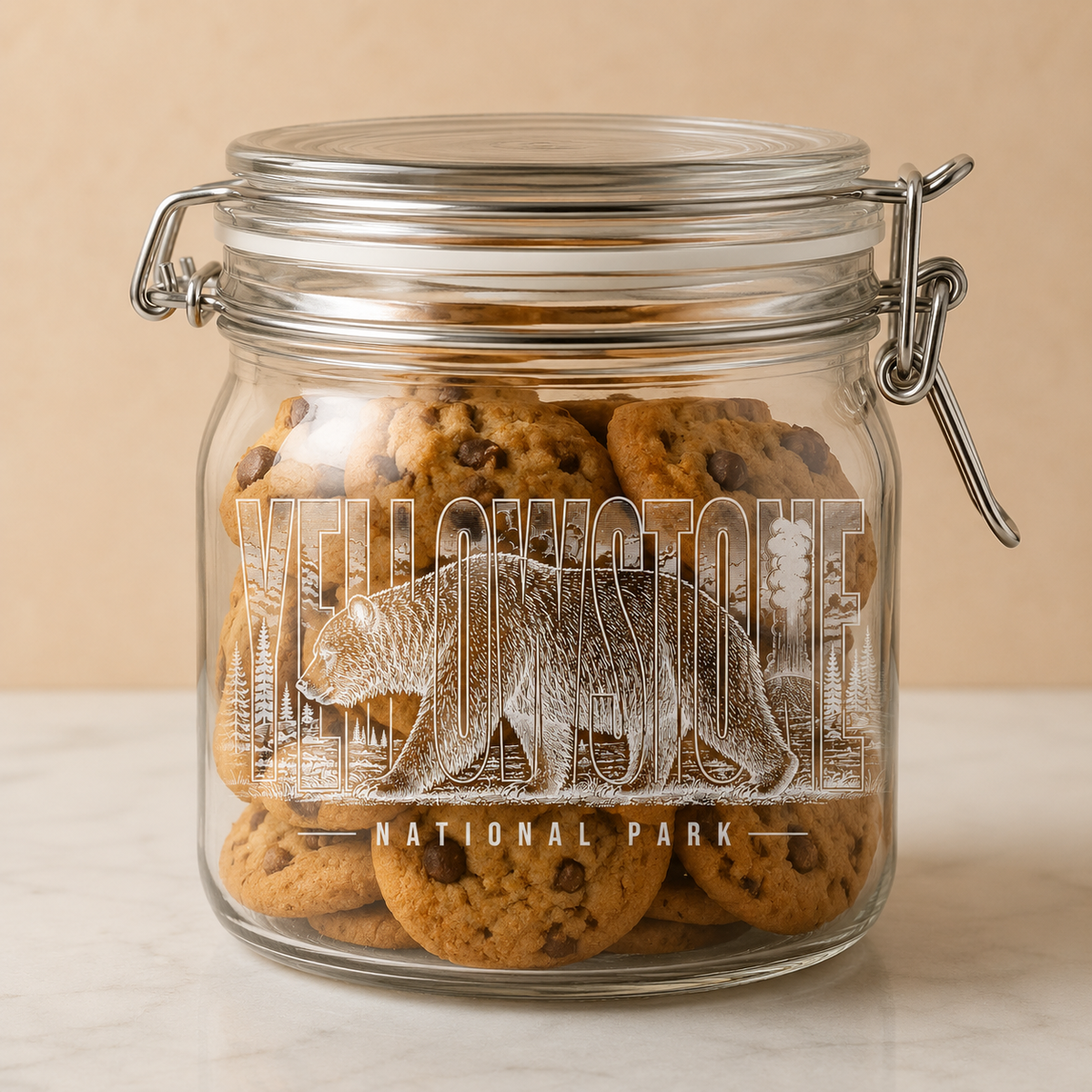 Yellowstone National Park Grizzly Hinged Cookie Jar product image