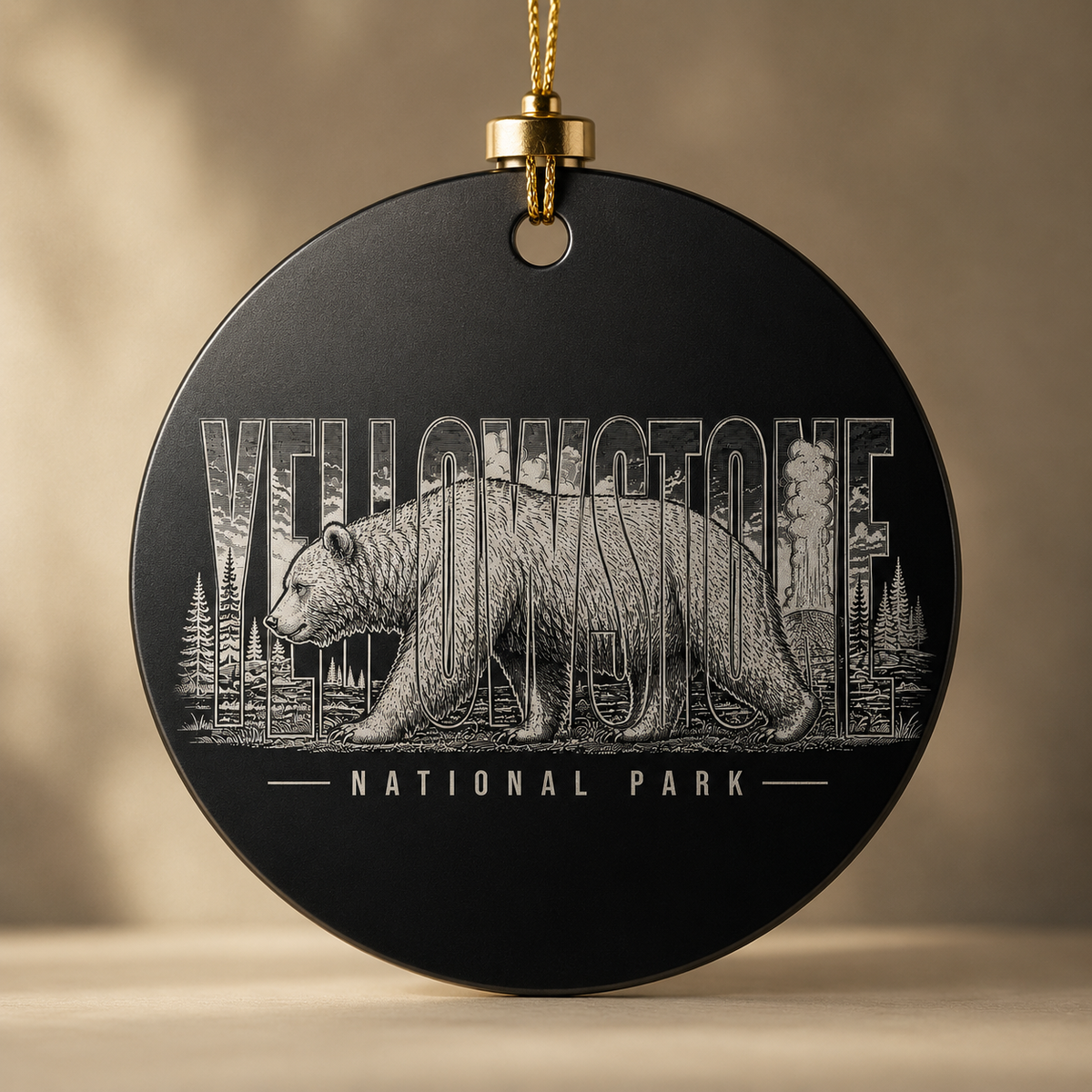 Yellowstone National Park Grizzly Christmas Ornament product image