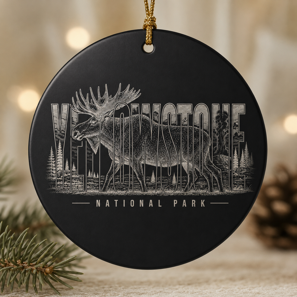 Yellowstone National Park Moose Christmas Ornament product image