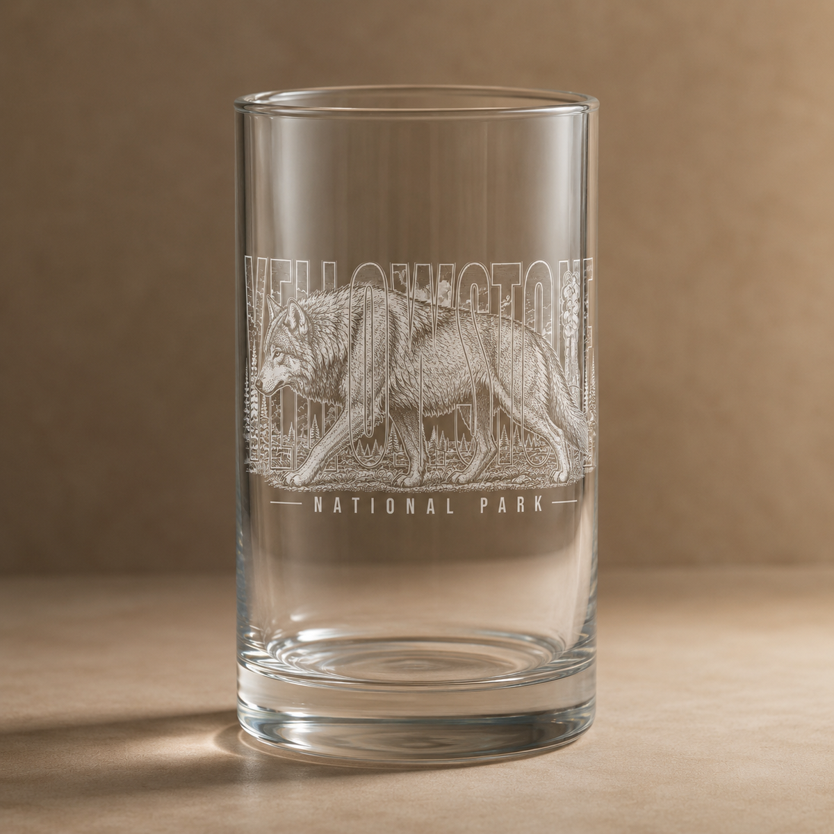 Yellowstone National Park Wolf Highball Glass product image