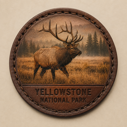 Yellowstone National Park Elk — Photo Leather collectible patch hero image