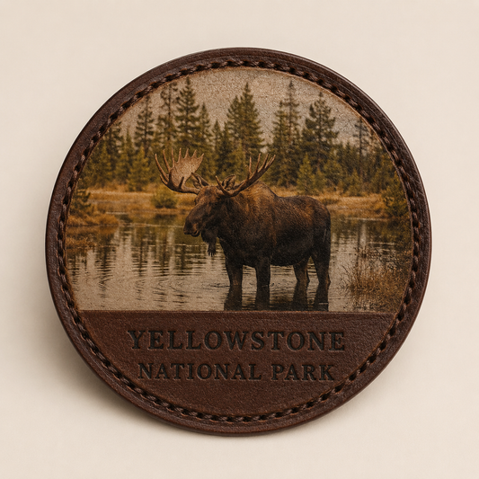 Yellowstone National Park Moose — Photo Leather collectible patch hero image