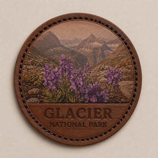 Glacier National Park Wildflowers — Photo Leather collectible patch hero image