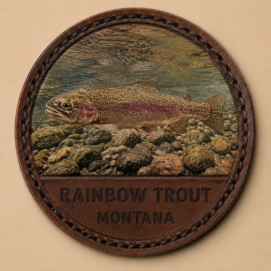 Montana Rainbow Trout — Photo Leather collectible patch hero image