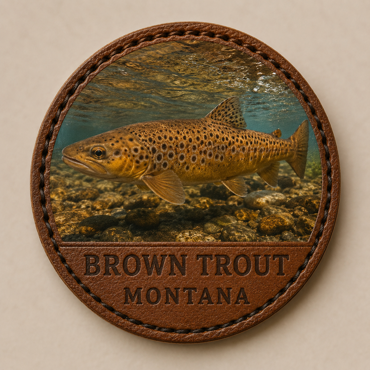 Montana Brown Trout — Photo Leather collectible patch hero image