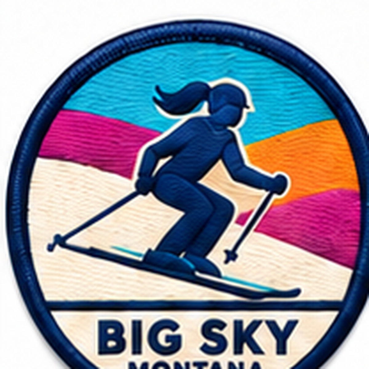 Big Sky Montana Girl Skier UV 3D collectible design