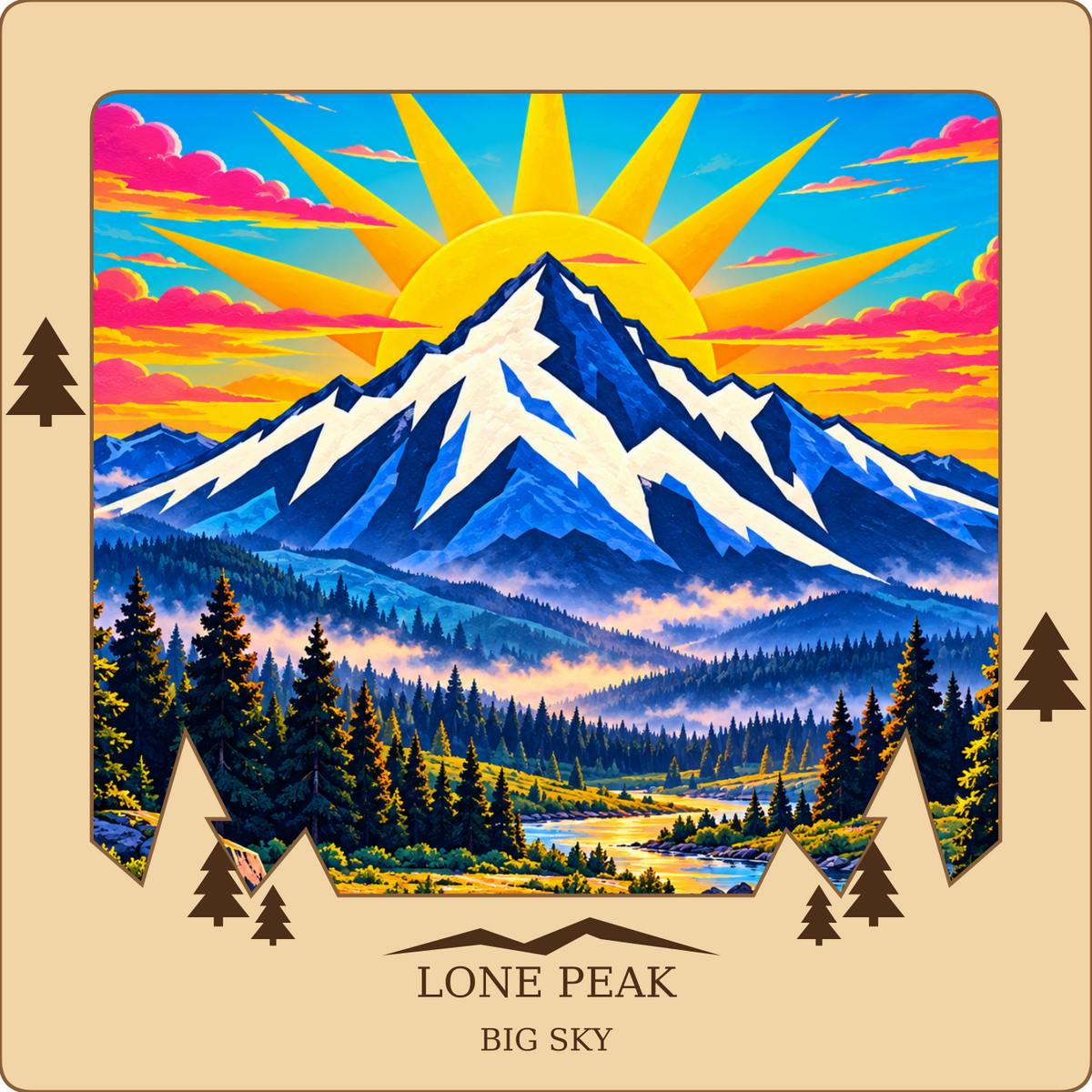 SL-BS-03-NL | Lone Peak framed design preview; hardware not shown