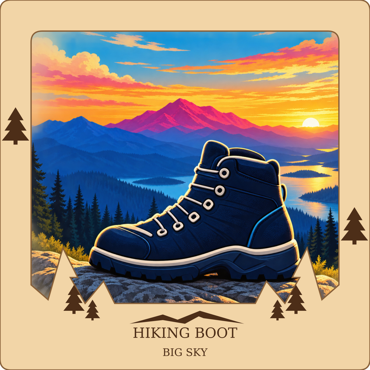 SL-BS-16-NL | Hiking Boot framed design preview; hardware not shown