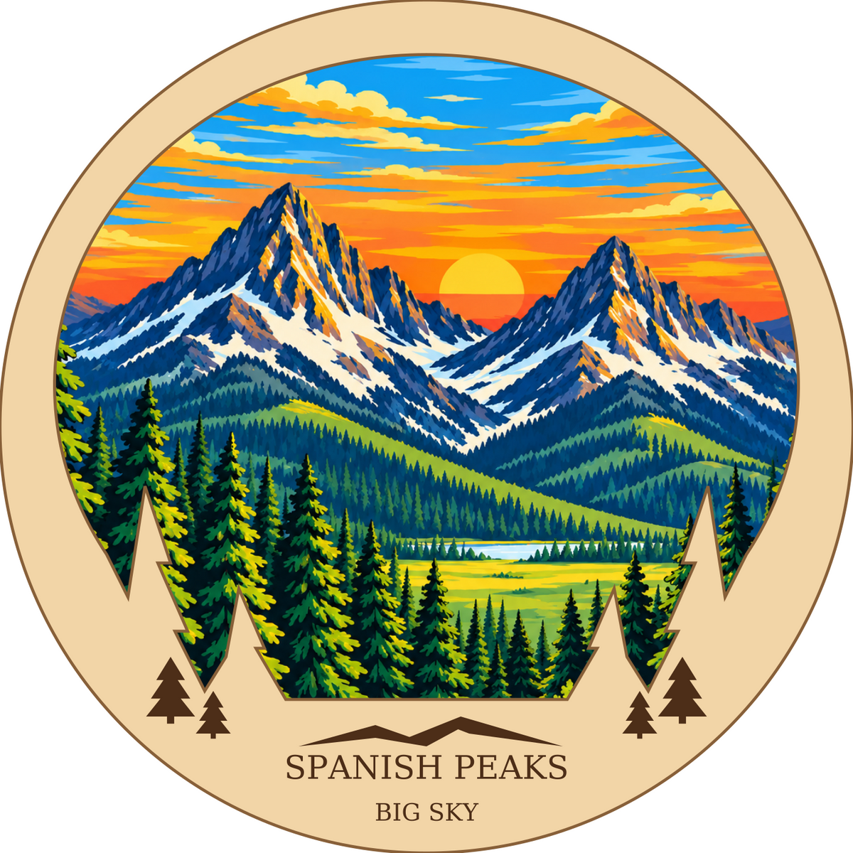 SL-BS-18-CO | Spanish Peaks framed design preview; hardware not shown