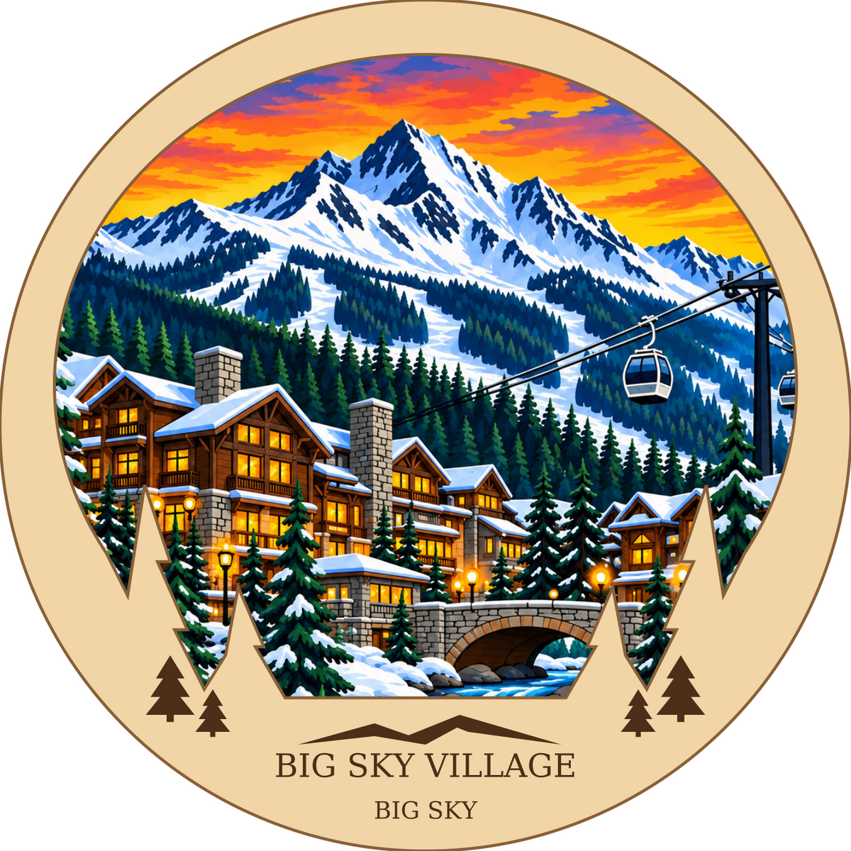 SL-BS-20-CO | Big Sky Village framed design preview; hardware not shown