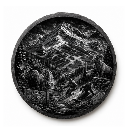 Big Sky Montana Collection Slate Coaster — full-face engraved slate coaster