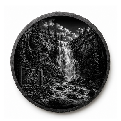 Ousel Falls Slate Coaster — full-face engraved slate coaster