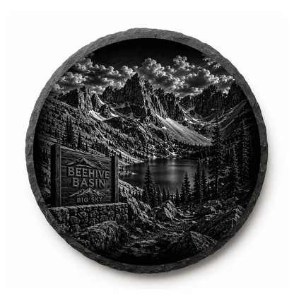 Beehive Basin Slate Coaster — full-face engraved slate coaster