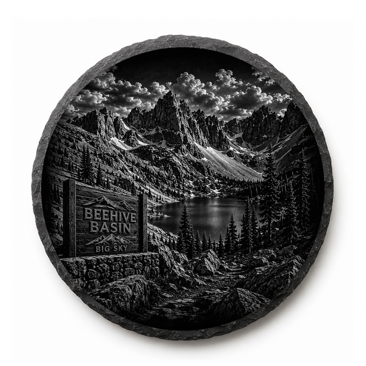 Beehive Basin Slate Coaster — full-face engraved slate coaster
