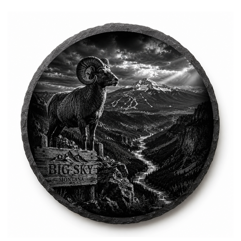 Bighorn Ram Slate Coaster