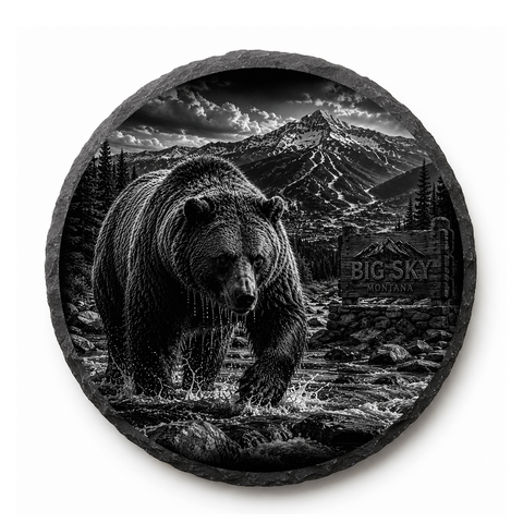 Grizzly Bear Slate Coaster