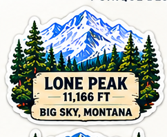 Lone Peak sticker proof