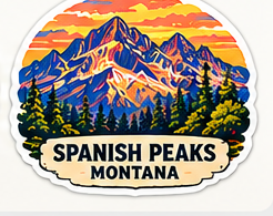 Spanish Peaks sticker proof
