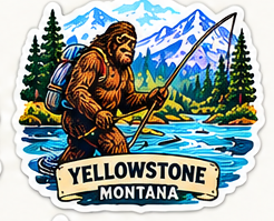 Sticker design 2: Squatch Fly Fishing