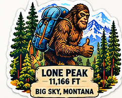 Sticker design 3: Lone Peak Hiker