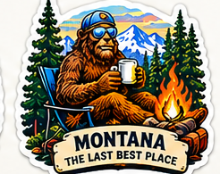 Sticker design 4: Campfire Squatch