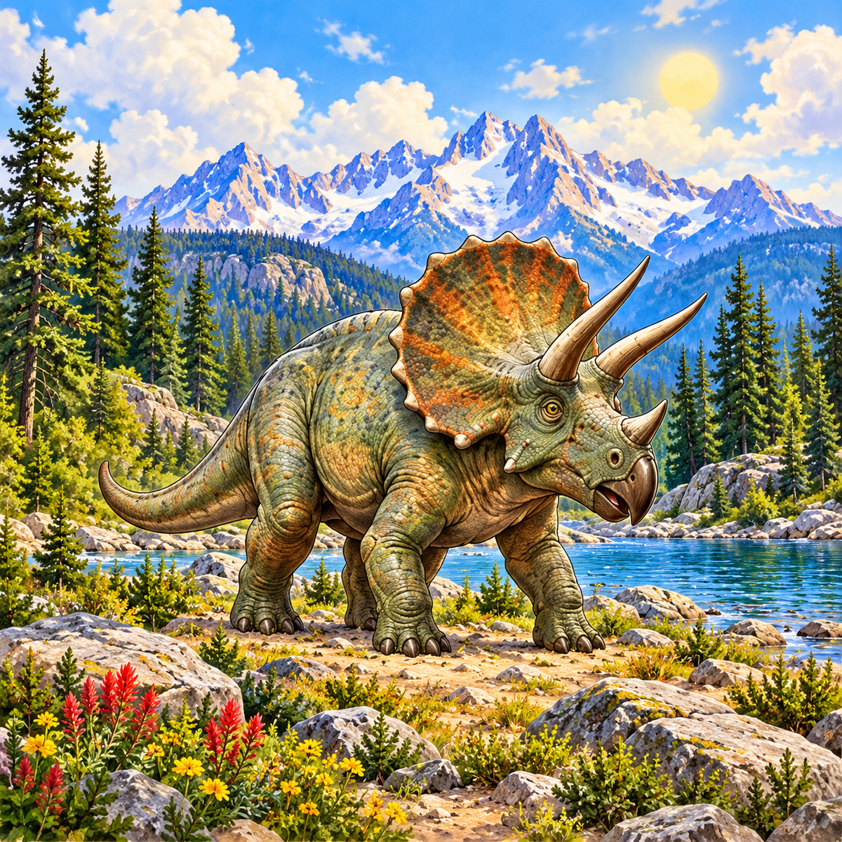 SL-DINO-02-WS | Triceratops artwork reference; spinner hardware not shown
