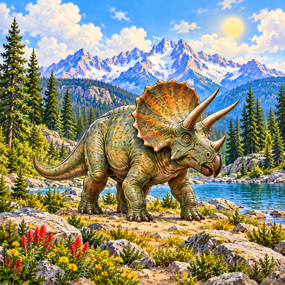 SL-DINO-02-WS | Triceratops artwork reference; spinner hardware not shown
