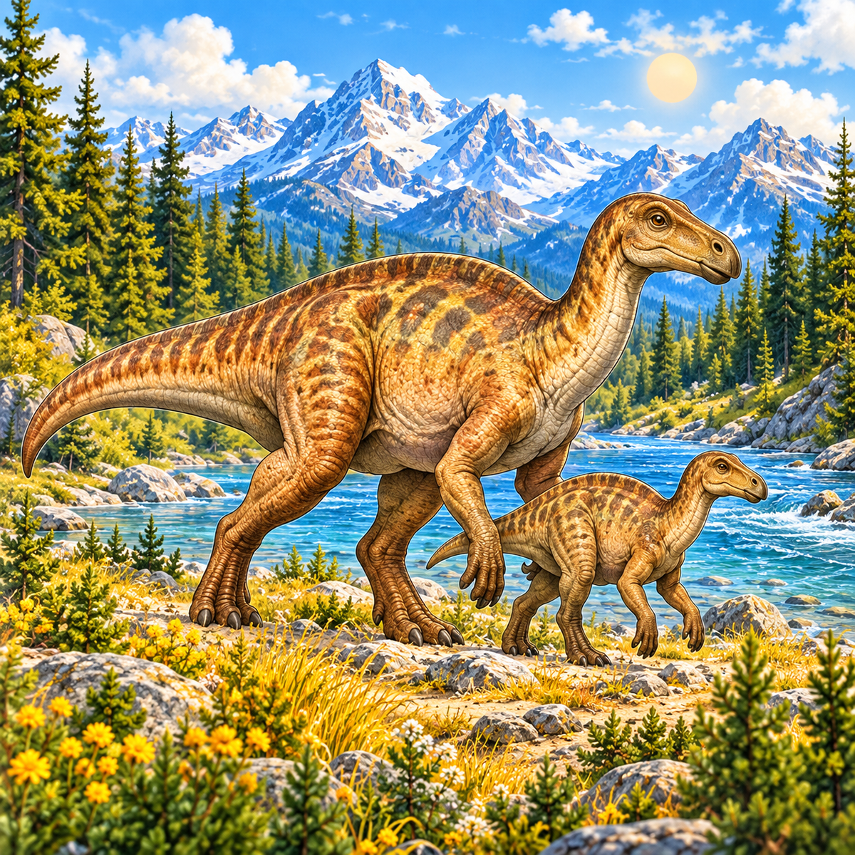 SL-DINO-03-WS | Maiasaura artwork reference; spinner hardware not shown