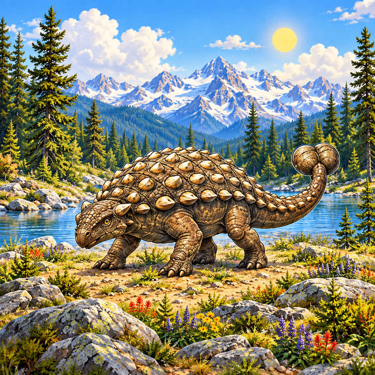 SL-DINO-04-WS | Ankylosaurus artwork reference; spinner hardware not shown