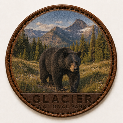 Glacier National Park Black Bear leather patch
