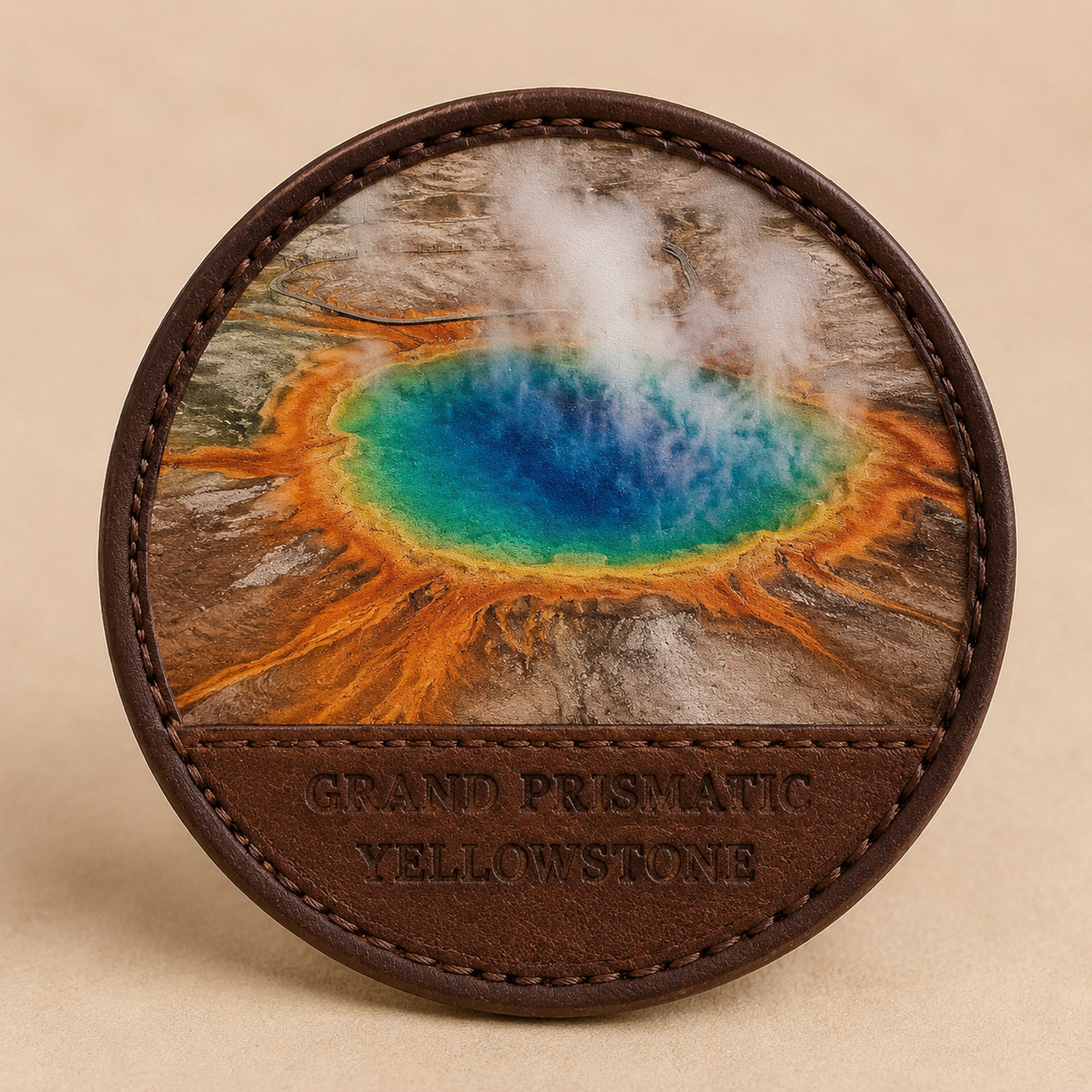 Grand Prismatic Yellowstone leather patch