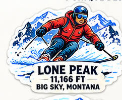 Lone Peak Skier sticker proof
