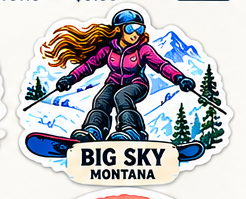 Female Snowboarder sticker proof