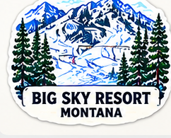 Big Sky Ski Runs sticker proof