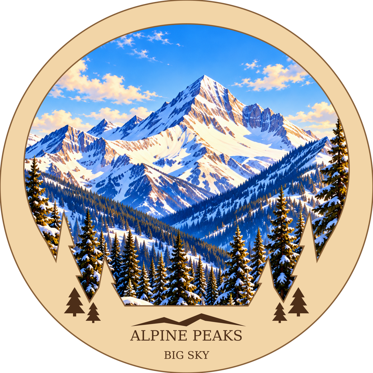 SL-NEW-ALPINE-CO | Alpine Peaks framed design preview; hardware not shown