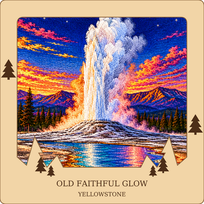 SL-NEW-FAITHFUL-NL | Old Faithful Glow framed design preview; hardware not shown
