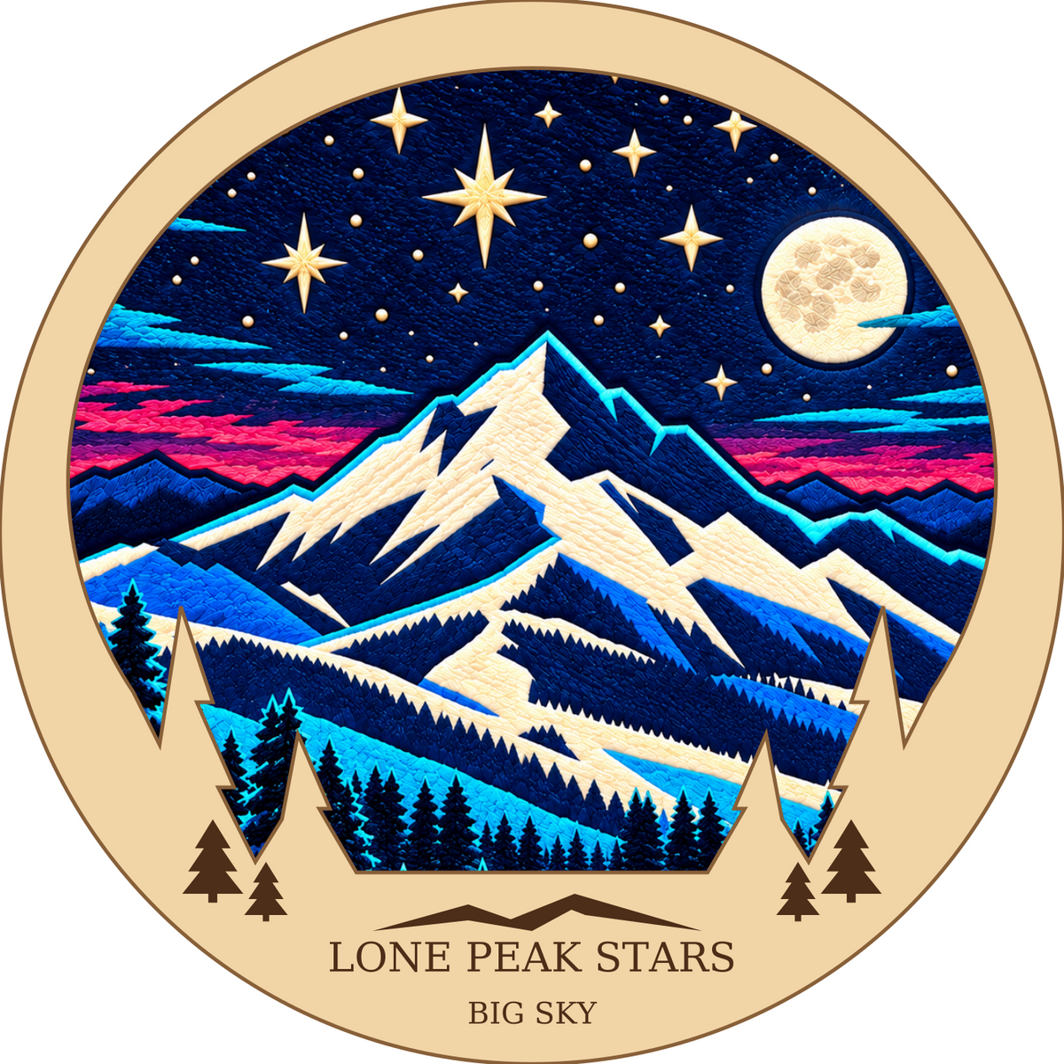 SL-NEW-LONEPEAK-WC | Lone Peak Stars framed design preview; hardware not shown
