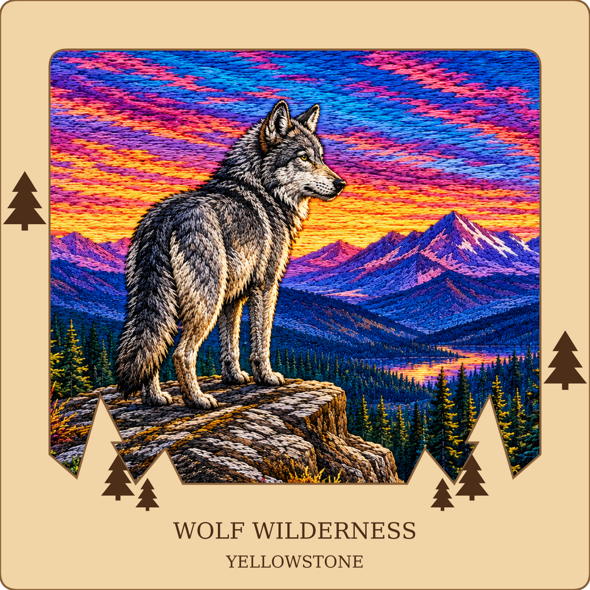 SL-NEW-WOLF-NL | Wolf Wilderness framed design preview; hardware not shown