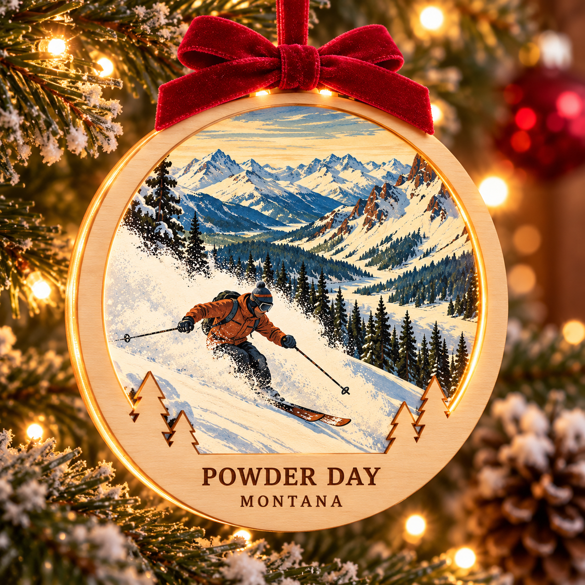 SL-OAC-01-CLASSIC-CO | Powder Day Montana — Classic Light-Up Ornament — generated lifestyle mockup