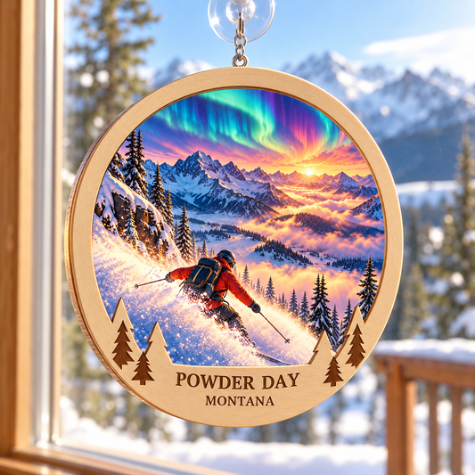 Powder Day Montana — Fusion Suncatcher — generated lifestyle mockup