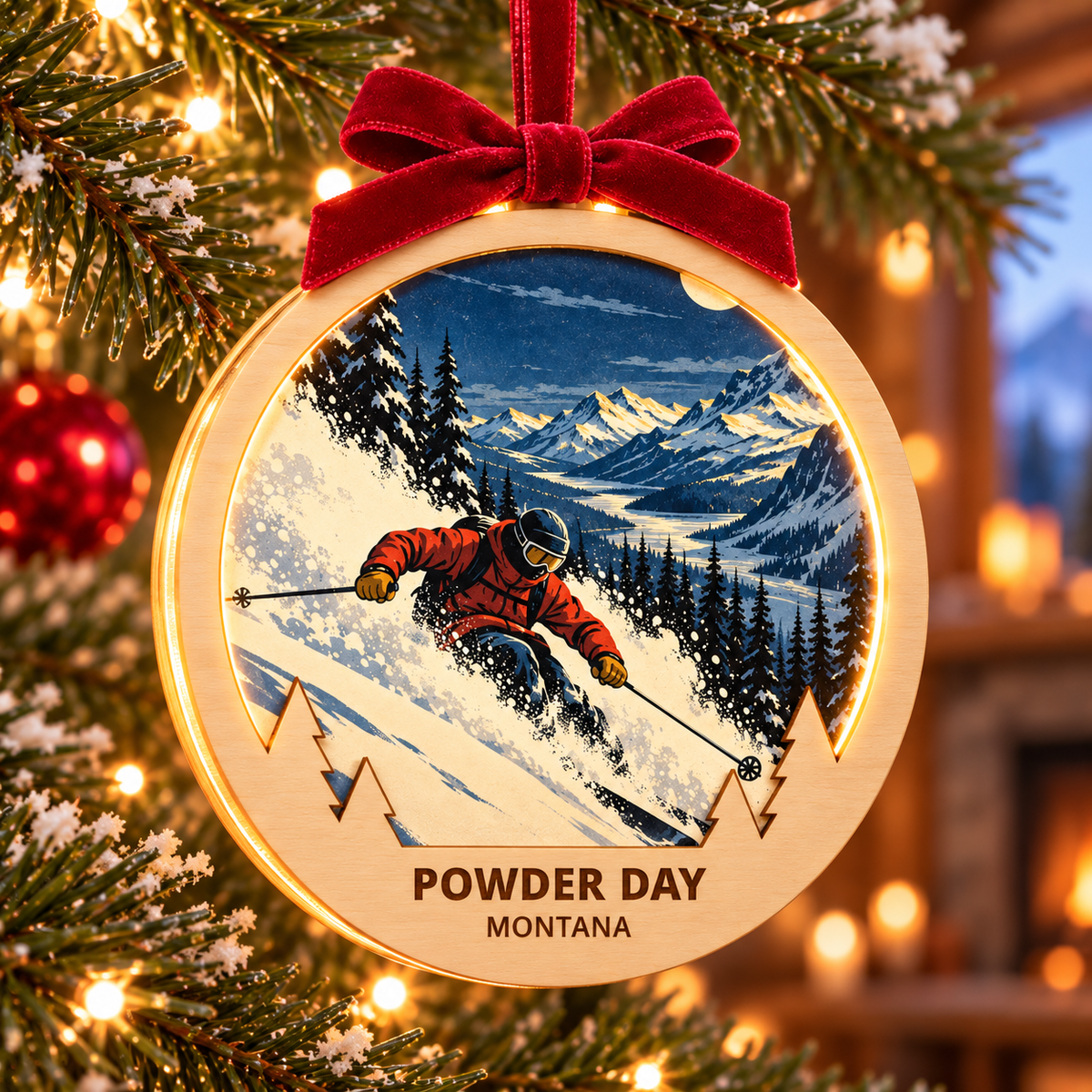 SL-OAC-01-RETRO-CO | Powder Day Montana — Retro Light-Up Ornament — generated lifestyle mockup