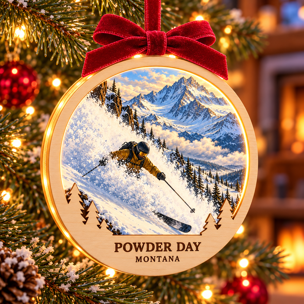 SL-OAC-01-SIGNATURE-CO | Powder Day Montana — Signature Light-Up Ornament — generated lifestyle mockup