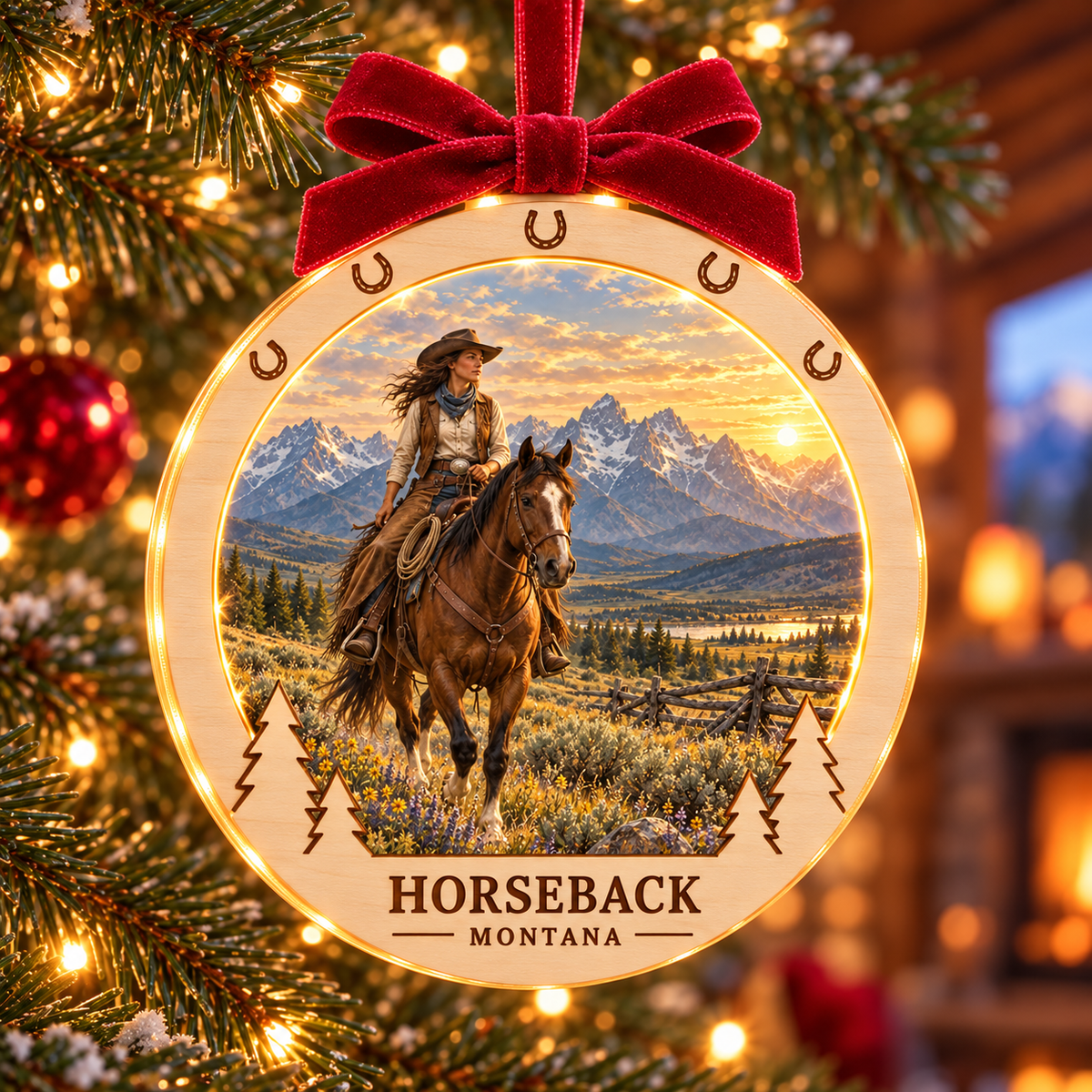 SL-OAC-02-SIGNATURE-CO | Horseback Montana Signature Light-Up Ornament — generated lifestyle mockup