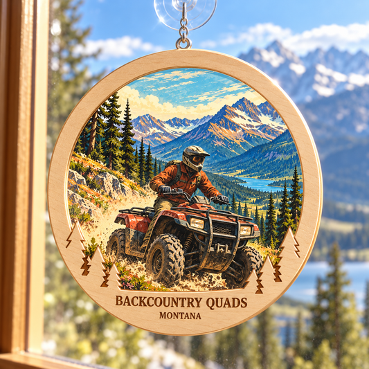Backcountry Quads Montana Classic Suncatcher — generated lifestyle mockup